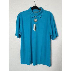 Cubavera Men's Moisture Wicking Performance Golf Shirt Size XL Turquoise NWT‎